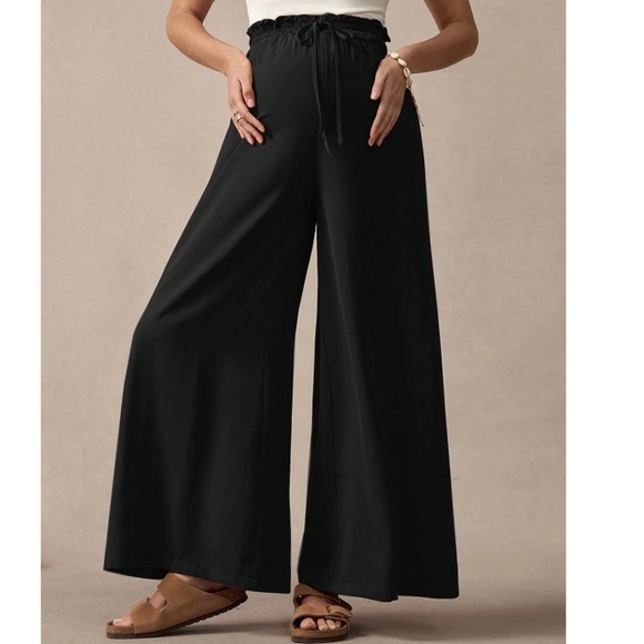 Maternity High Waisted Drawstring Wide leg Pants - Picture 8 of 10